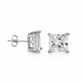 925 Sterling Silver CZ Square Studs