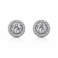 Round Cluster Sterling Silver Earrings