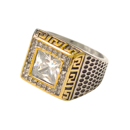 Solitare Diamond Mixed Metal Ring