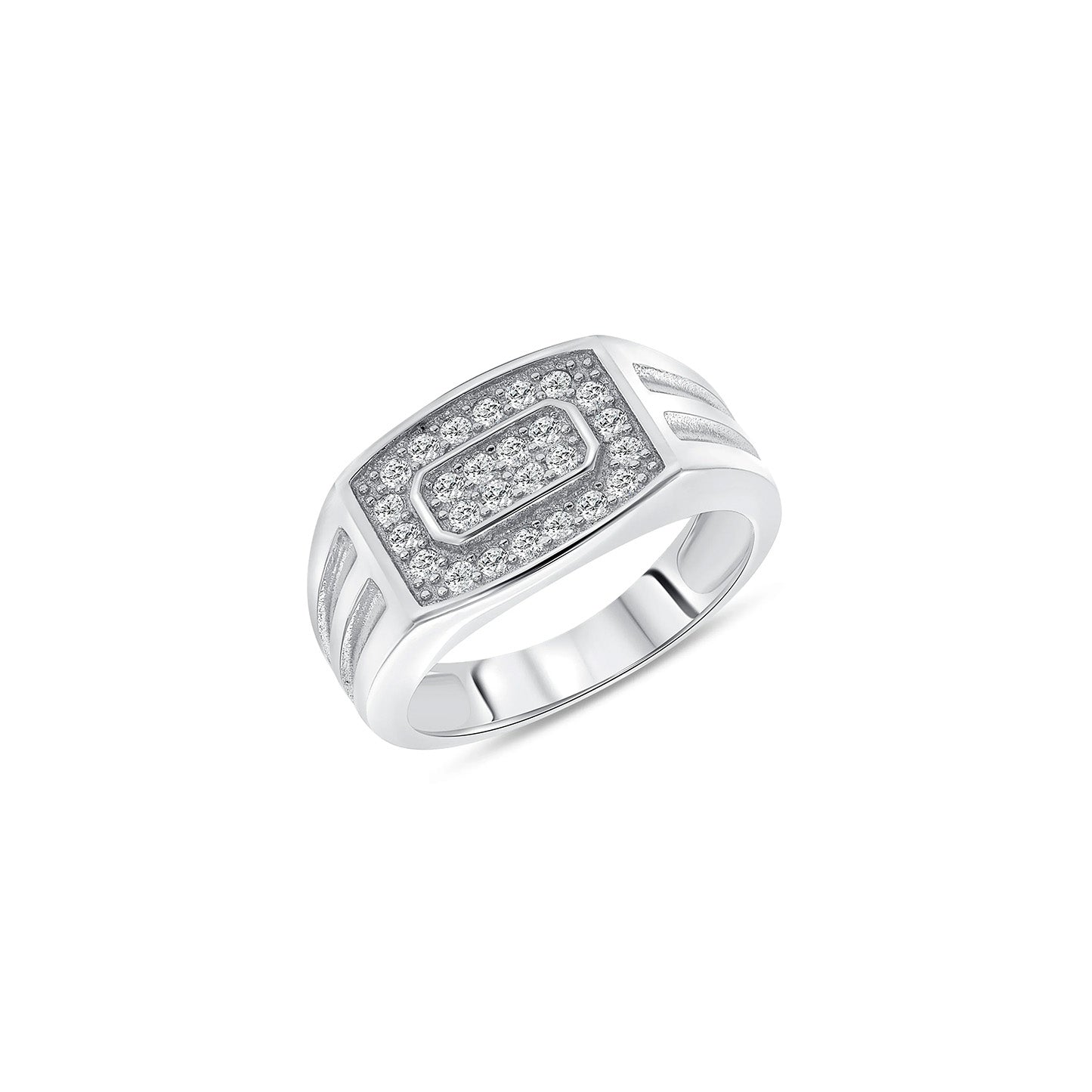 RECTANGULAR CUBIC ZIRCONIA RING