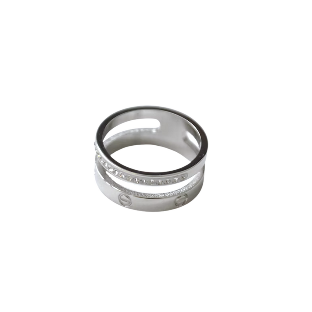 Double Band CZ Ring