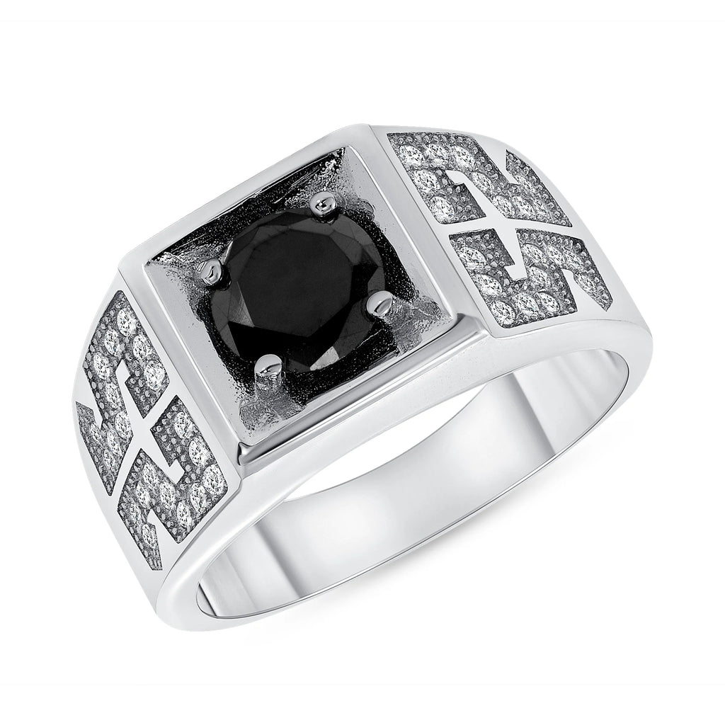 BLACK CUBIC ZIRCONIA ROUND