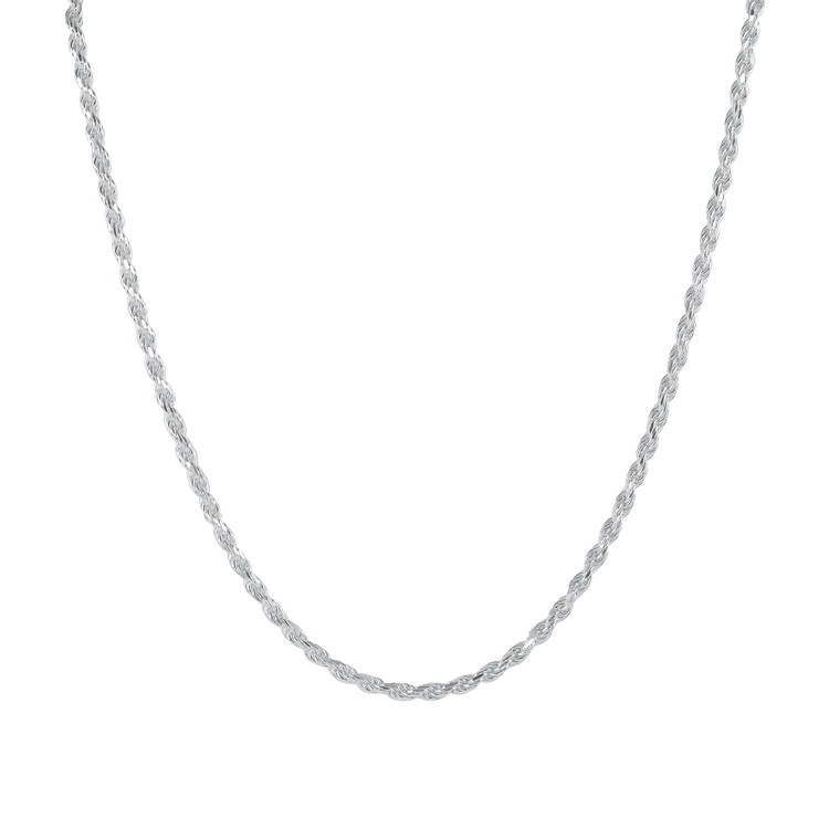 Rope Chain Sterling Silver Necklace 3.4 MM