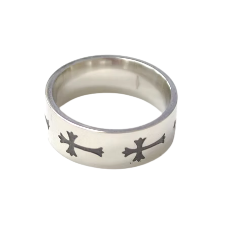 Cross Steel RIng