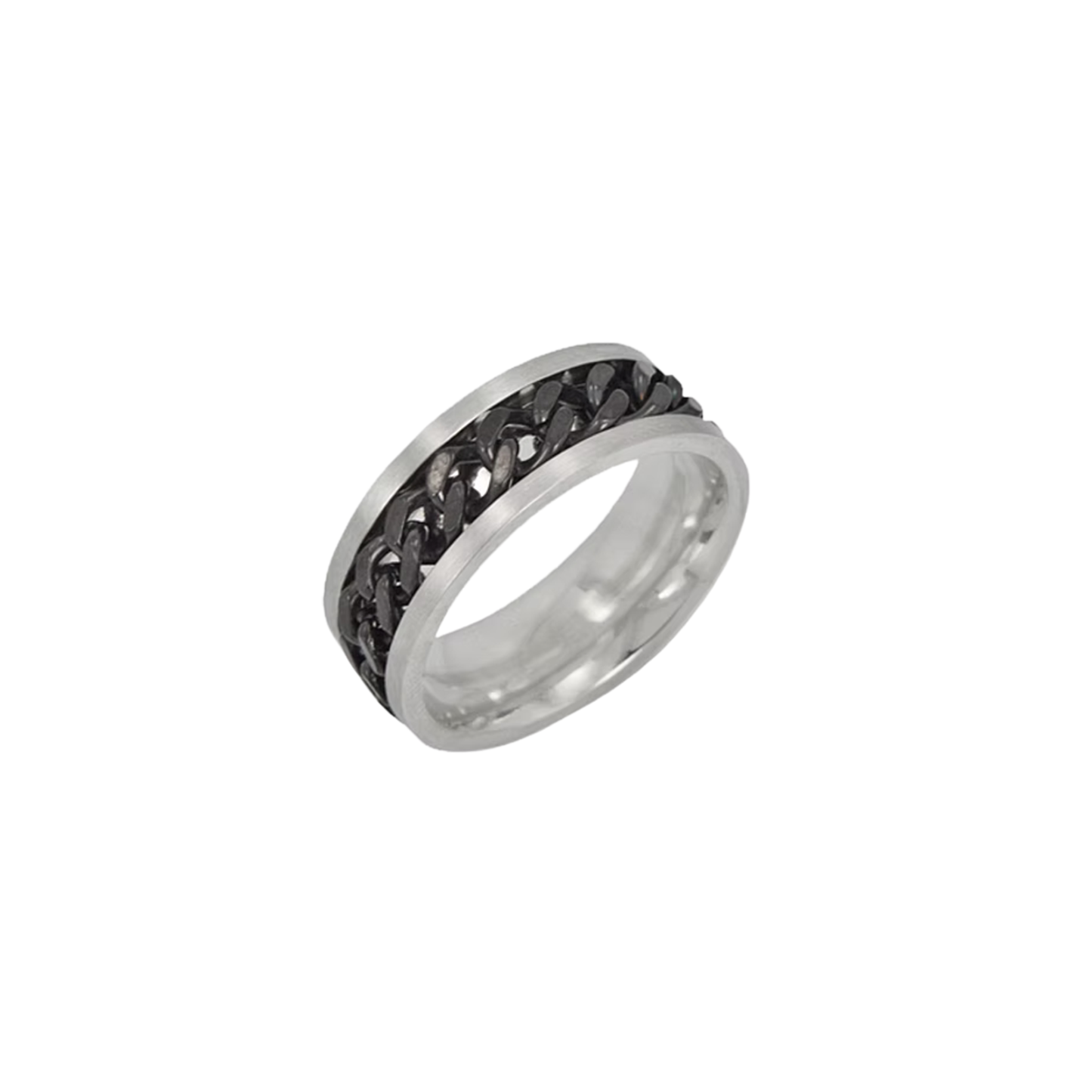 Black Chain Spinner Ring