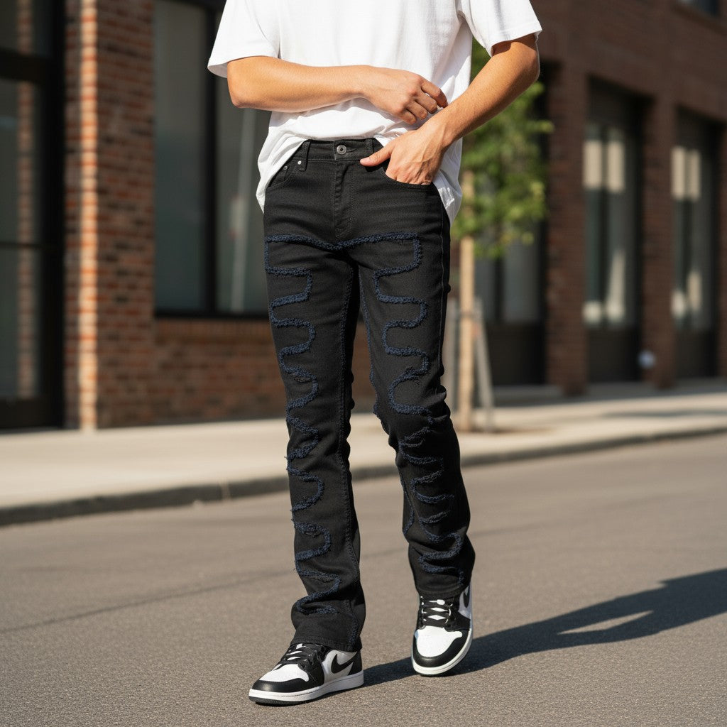 Stacked Distressed Mens Pants