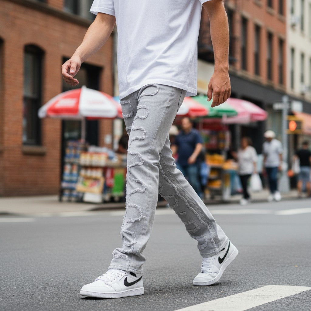 Stacked Distressed Mens Pants